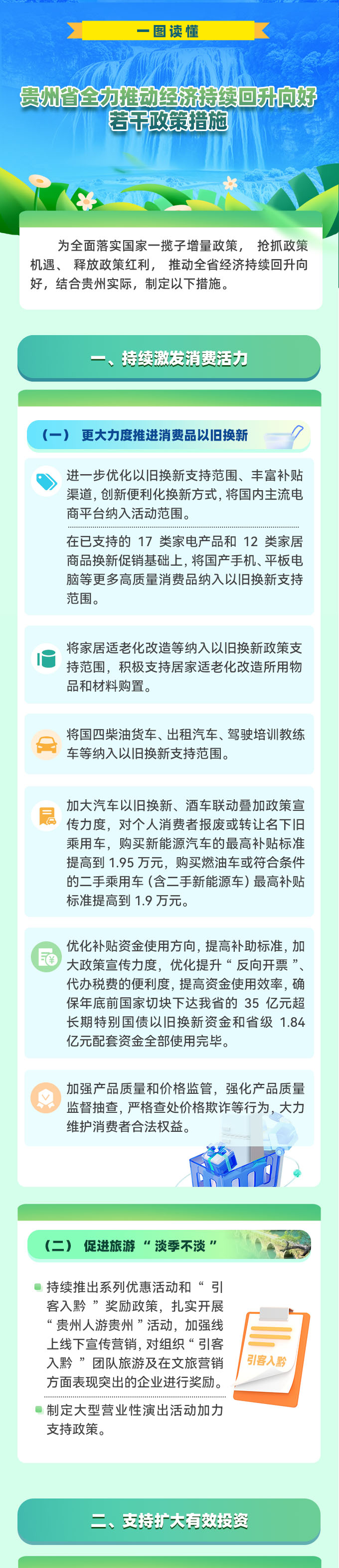 一图读懂 | 贵州省全力推动经济持续回升向好若干政策措施